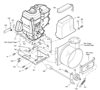 Frame Diagram and Parts List for 629109X85A 2004 Briggs and Stratton Snow Blower